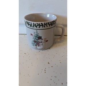 VINTAGE RETIRED WE CAN BUILD A SNOWMAN COFFEE MUG CUP